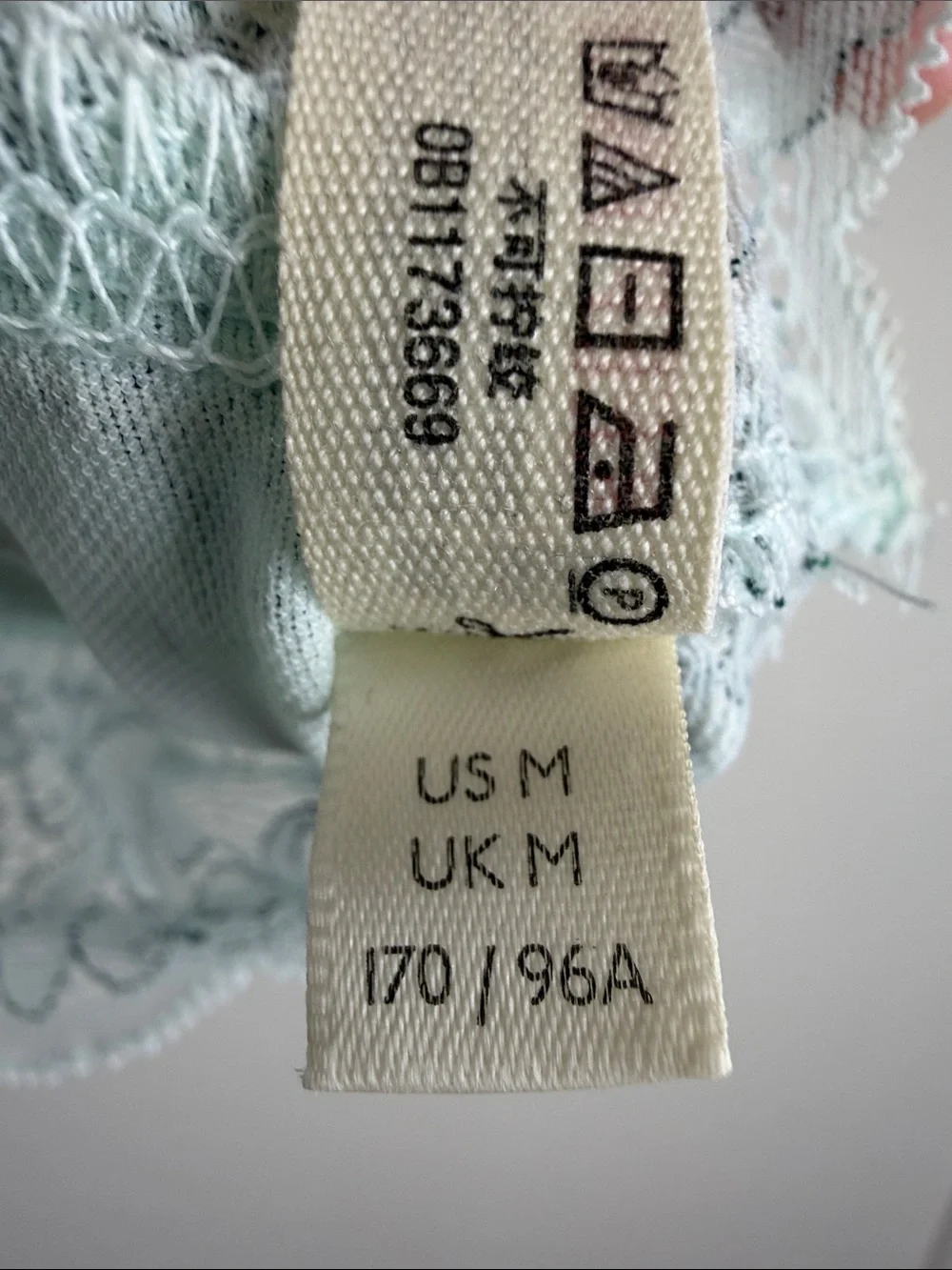 Free People Heartbreaker Lace Brami Bralette Sea Blue Floral Size M